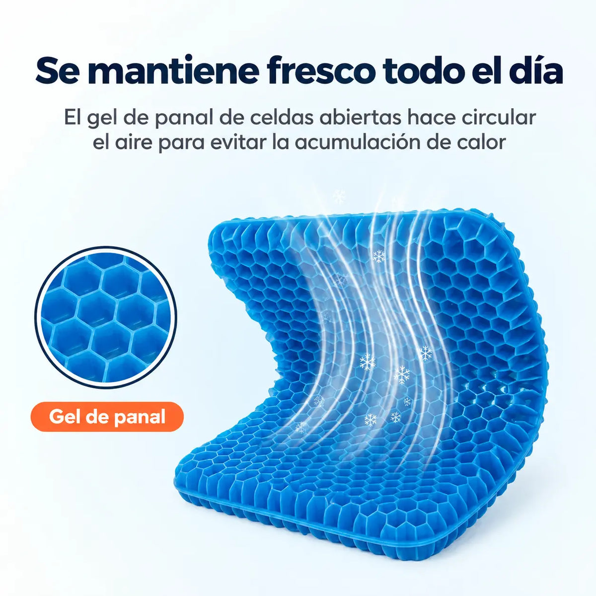 Cojín para reducir la presión y el dolor al pasar horas sentado.